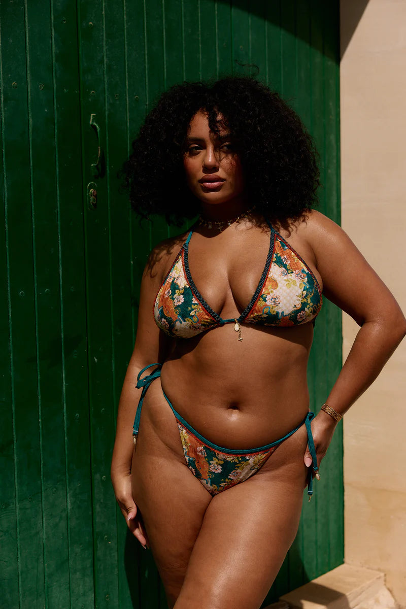 İpli Firuze Üst Bikini